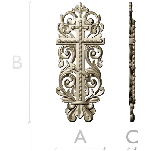Ornate Orthodox Cross STL for CNC