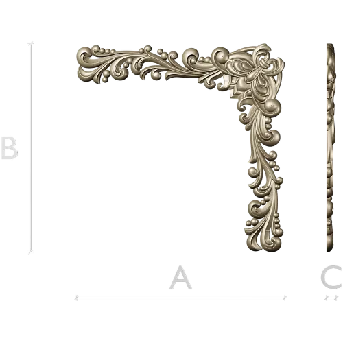 Baroque Acanthus Corner STL for CNC Milling