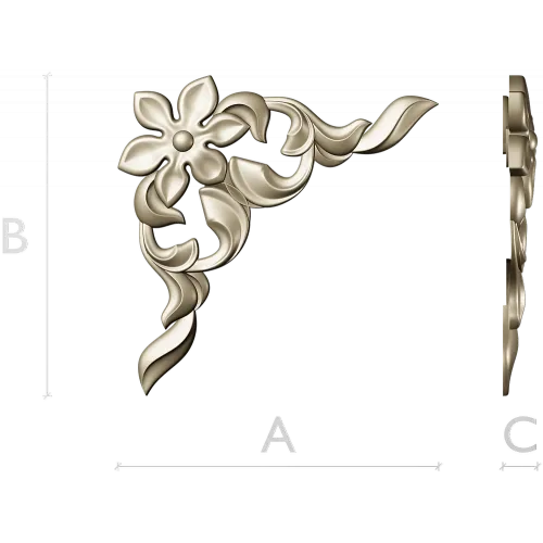 Floral Corner Ornament STL for CNC