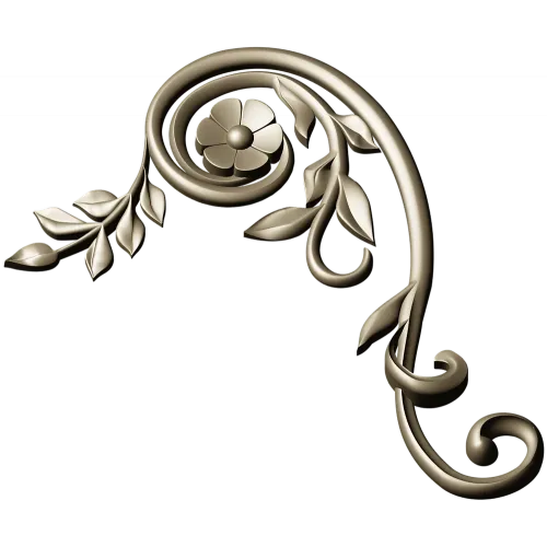 Spiral Floral Corner STL for CNC Milling