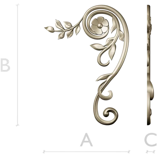 Spiral Floral Corner STL for CNC Milling