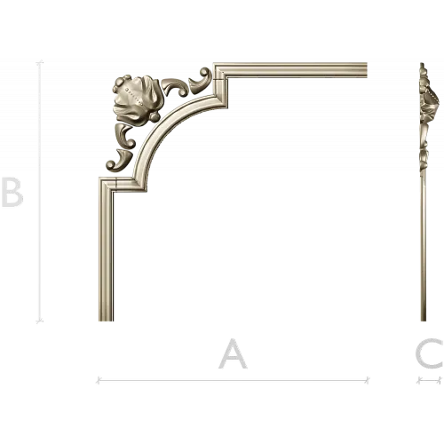 Baroque corner blossom - STL 3D model for CNC router