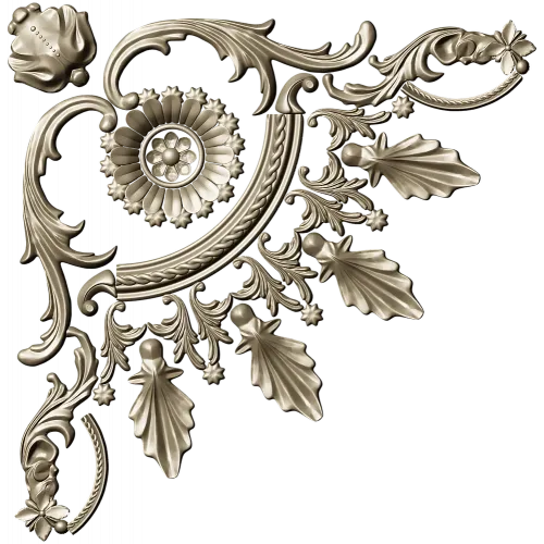 Ornate Rosette Corner STL for CNC