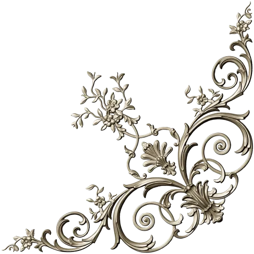 Rococo Floral Corner STL for CNC Carving