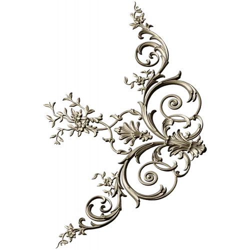 Rococo Floral Corner STL for CNC Carving