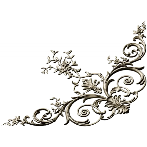 Rococo Floral Corner STL for CNC Carving