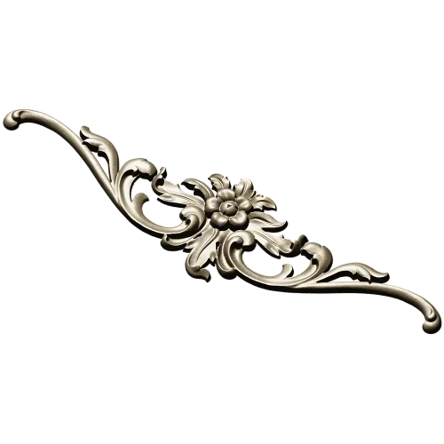 Rococo Floral Cartouche STL 3D Model for CNC