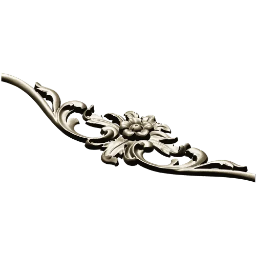 Rococo Floral Cartouche STL 3D Model for CNC