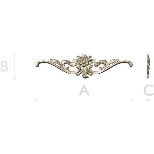 Rococo Floral Cartouche STL 3D Model for CNC