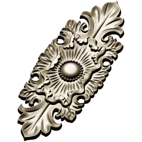 Gilded Acanthus Rosette Decorative Plaque STL