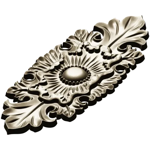 Gilded Acanthus Rosette Decorative Plaque STL