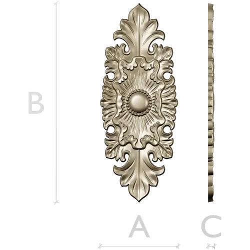 Gilded Acanthus Rosette Decorative Plaque STL