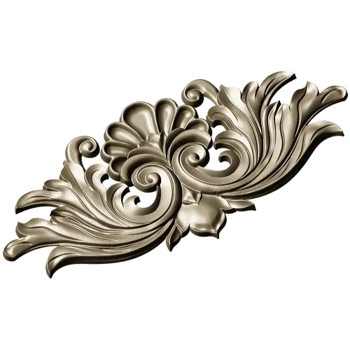 Acanthus Shell Cartouche STL for CNC