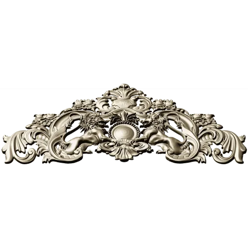 Baroque Twin-Lion Cartouche - STL model for CNC