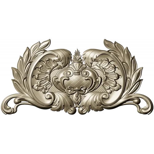 Baroque Acanthus Cartouche - STL 3D Model for CNC Router