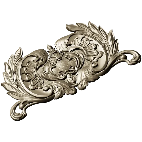 Baroque Acanthus Cartouche - STL 3D Model for CNC Router