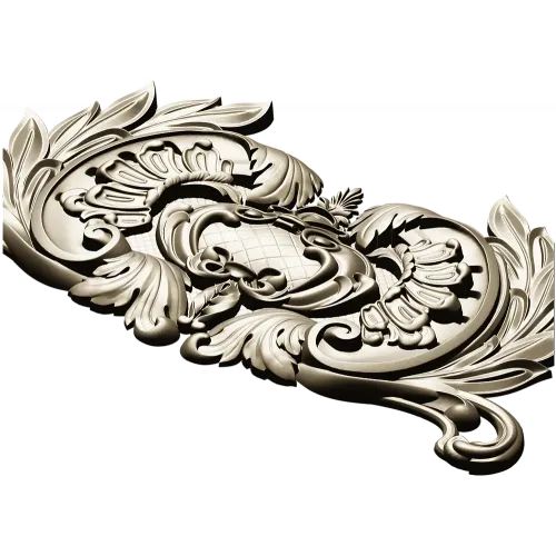 Baroque Acanthus Cartouche - STL 3D Model for CNC Router