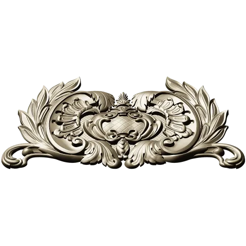 Baroque Acanthus Cartouche - STL 3D Model for CNC Router
