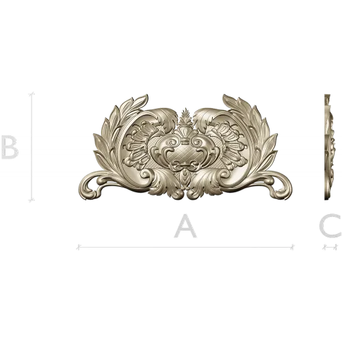Baroque Acanthus Cartouche - STL 3D Model for CNC Router