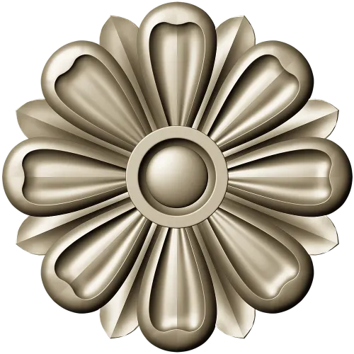 Classic Floral Rosette STL for CNC Milling