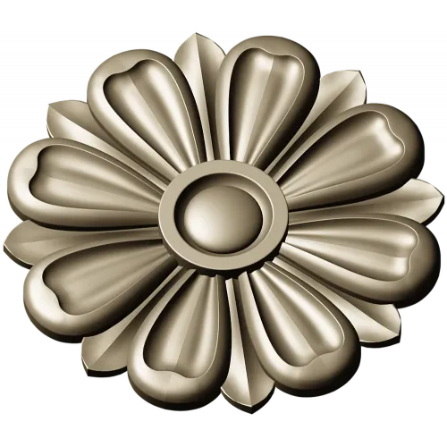 Classic Floral Rosette STL for CNC Milling