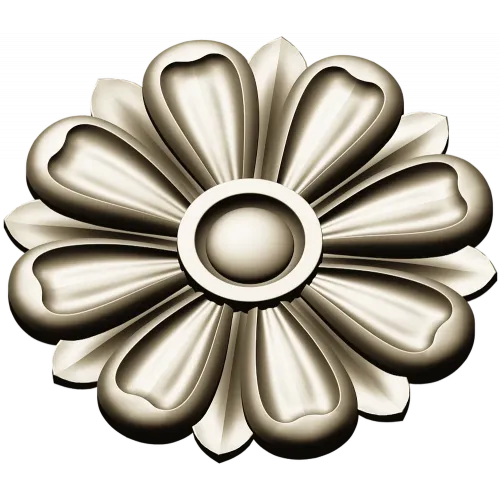 Classic Floral Rosette STL for CNC Milling