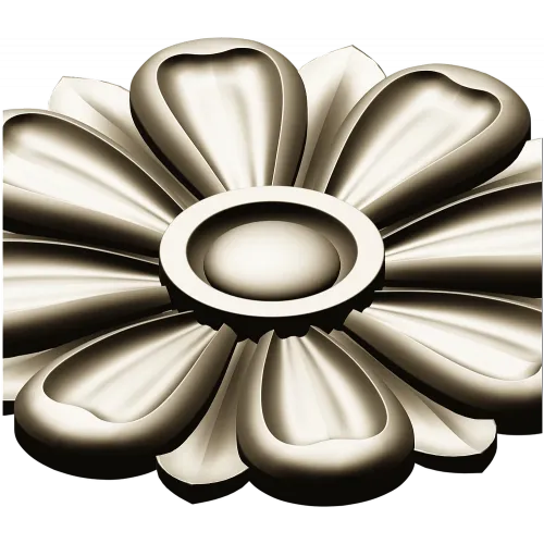 Classic Floral Rosette STL for CNC Milling