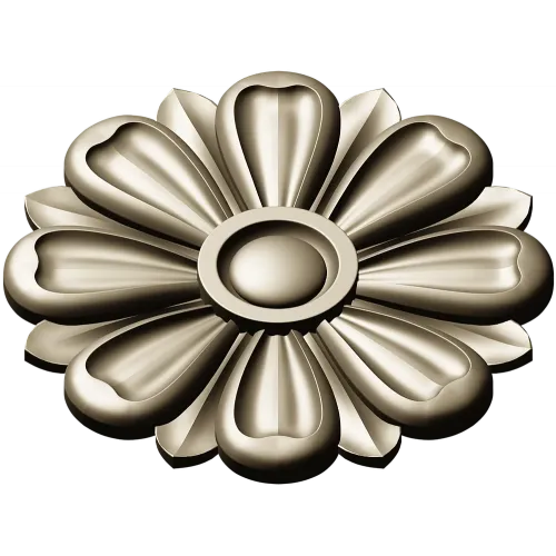 Classic Floral Rosette STL for CNC Milling