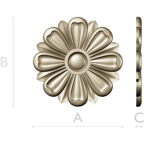Classic Floral Rosette STL for CNC Milling