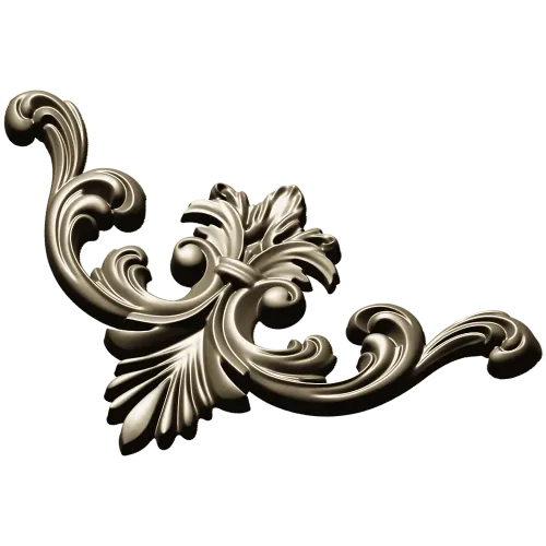 Baroque Acanthus Cartouche - STL 3D model for CNC carving