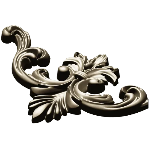 Baroque Acanthus Cartouche - STL 3D model for CNC carving