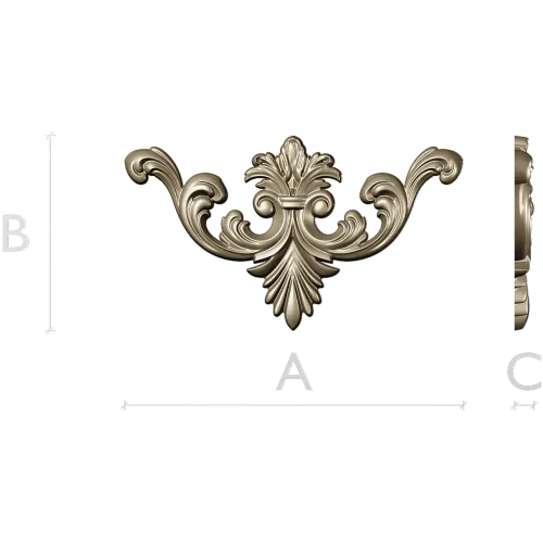 Baroque Acanthus Cartouche - STL 3D model for CNC carving