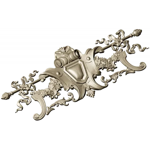 Baroque Cartouche 3D STL for CNC Router