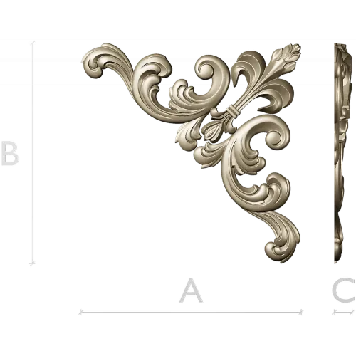 Baroque Acanthus Corner STL