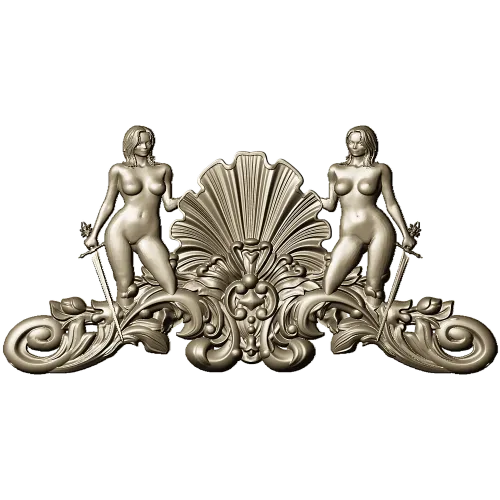 Shell Maidens Cartouche - STL 3D model for CNC milling
