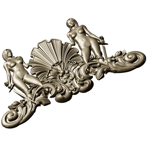 Shell Maidens Cartouche - STL 3D model for CNC milling