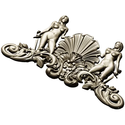 Shell Maidens Cartouche - STL 3D model for CNC milling