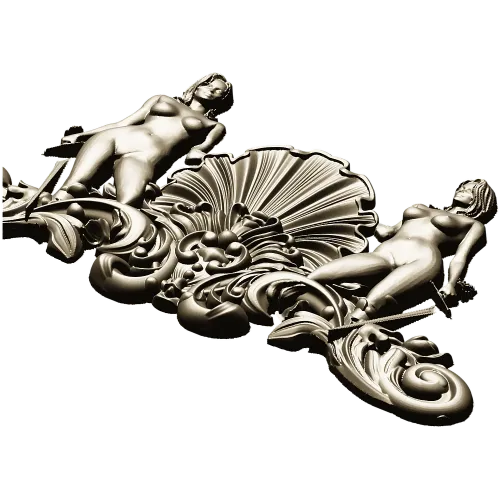 Shell Maidens Cartouche - STL 3D model for CNC milling