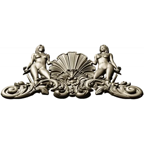 Shell Maidens Cartouche - STL 3D model for CNC milling