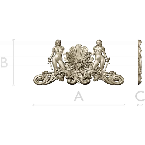 Shell Maidens Cartouche - STL 3D model for CNC milling