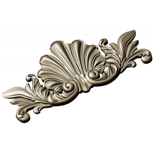 Shell & Acanthus Central Ornament - 3D STL for CNC