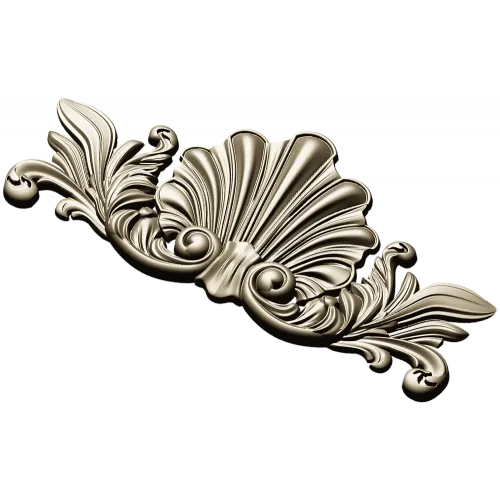 Shell & Acanthus Central Ornament - 3D STL for CNC