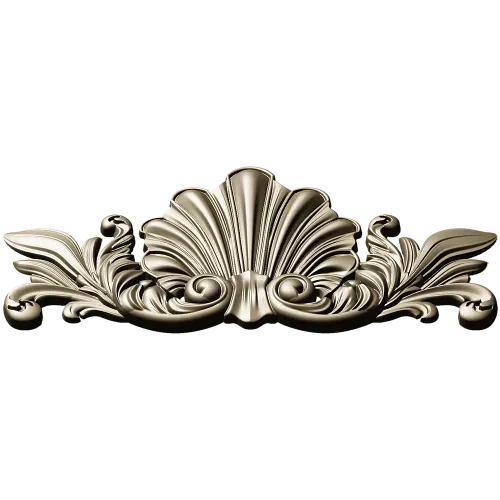 Shell & Acanthus Central Ornament - 3D STL for CNC