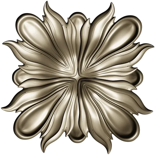 Ornate Floral Rosette - STL 3D Model for CNC Carving