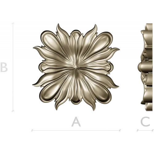 Ornate Floral Rosette - STL 3D Model for CNC Carving