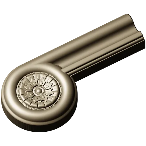 Fluted Rosette Terminal - STL 3D model for CNC