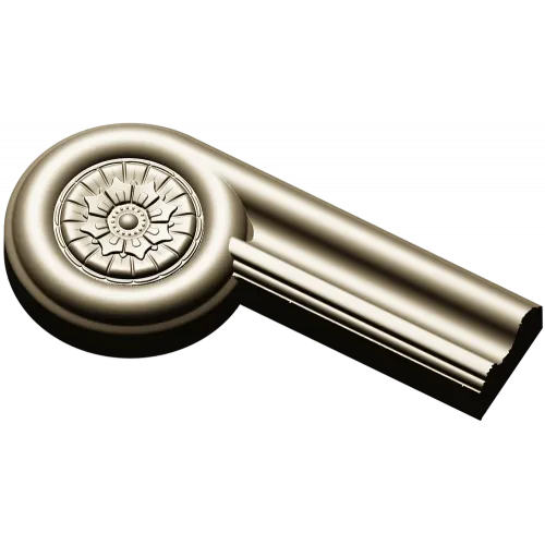 Fluted Rosette Terminal - STL 3D model for CNC