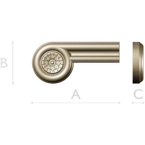 Fluted Rosette Terminal - STL 3D model for CNC