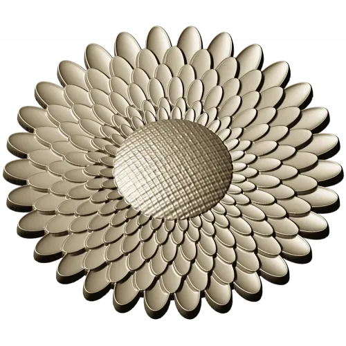 Sunburst Rosette 3D STL for CNC