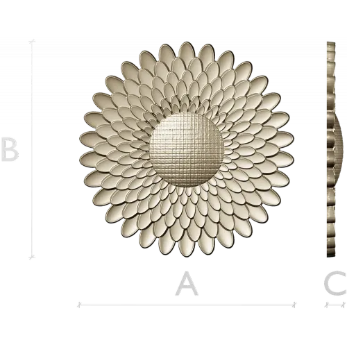 Sunburst Rosette 3D STL for CNC